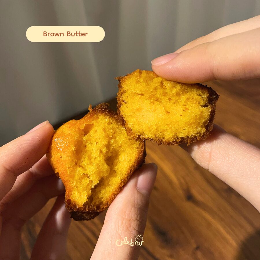 Brown Butter madeleine cross-section