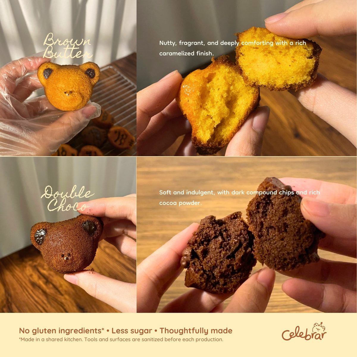 Brown Butter and Double Choco flavors overview